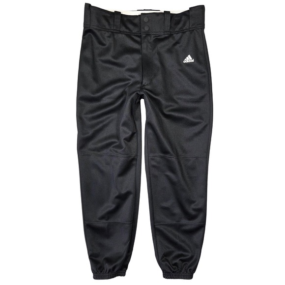 Adidas Climalite Baseball Pants Mens L Black Elastic Cuff Athletic Sports - Picture 1 of 9